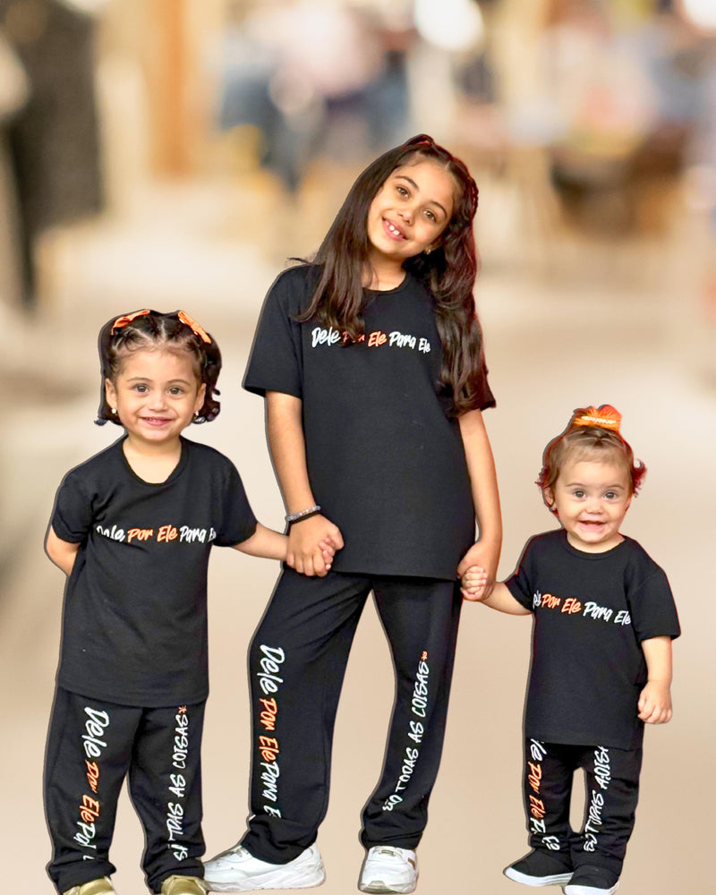 Conjunto Dele, por Ele preto Infantil